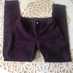 Calvin Klein corduroy animal print Purple and black Skinny Slim Jean pants 4